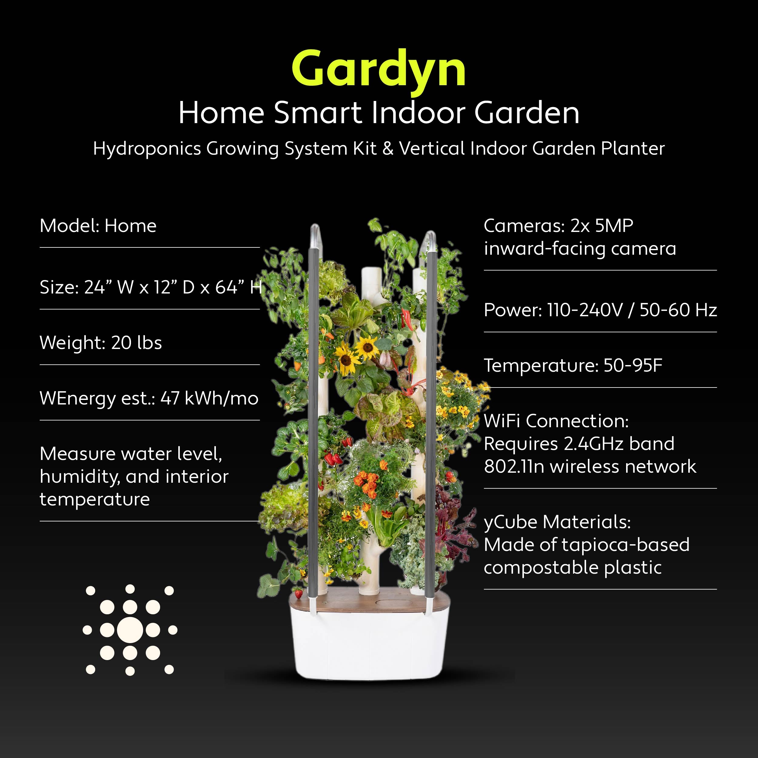 Gardyn 4.0 Hydroponic Growing System & Vertical Garden Planter