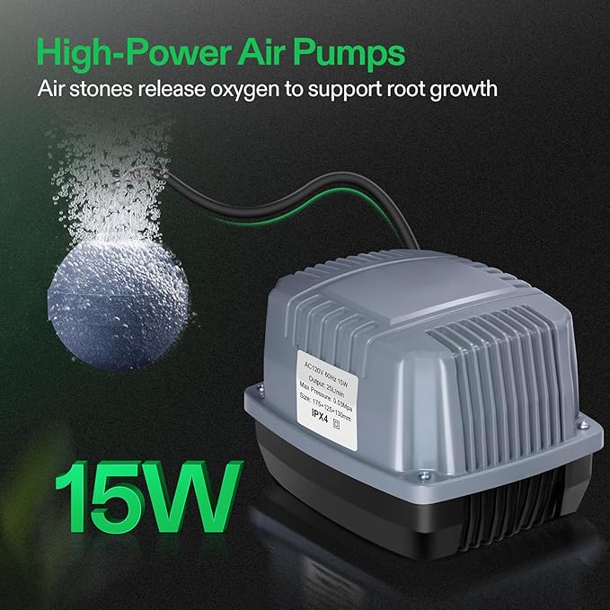 VIVOSUN DWC Hydroponics Grow System with Top Drip Kit (4 Buckets)
