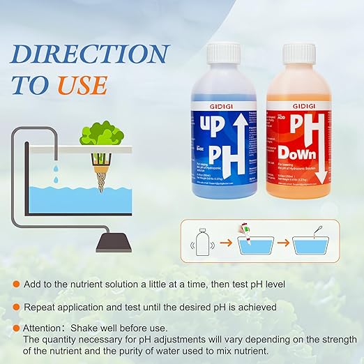 Hydroponics pH Up Down Solution pH Control Kit