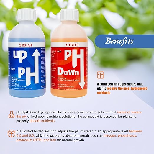 Hydroponics pH Up Down Solution pH Control Kit