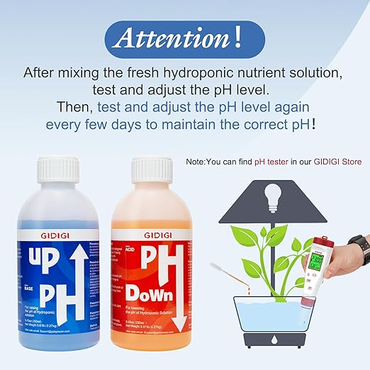 Hydroponics pH Up Down Solution pH Control Kit