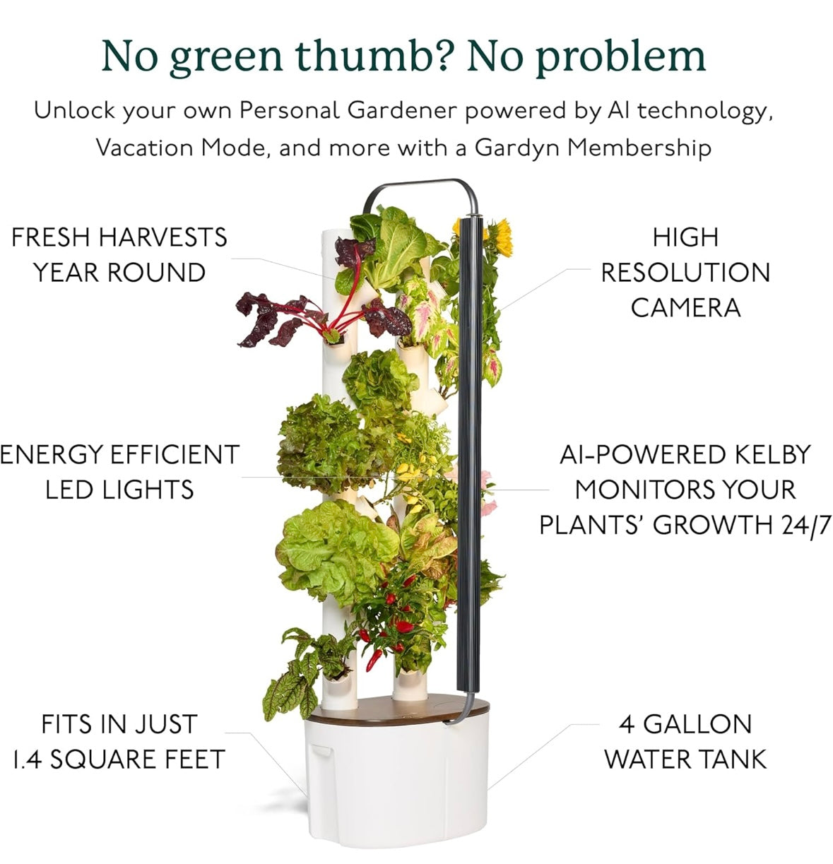 Gardyn Studio Hydroponic Growing System & Vertical Garden Planter